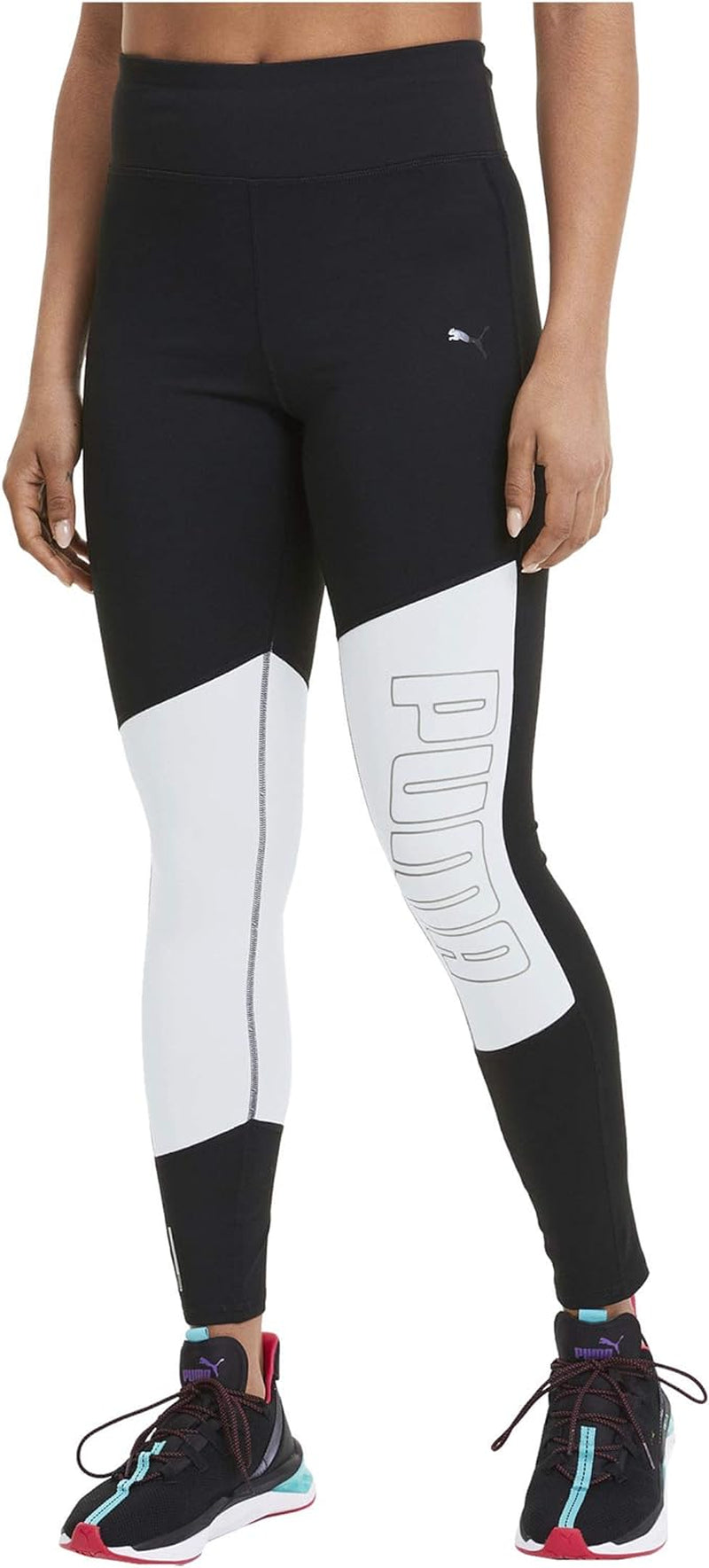 Logo 7/8 Graphic Tights  Black/ White/Silver Print SM 26